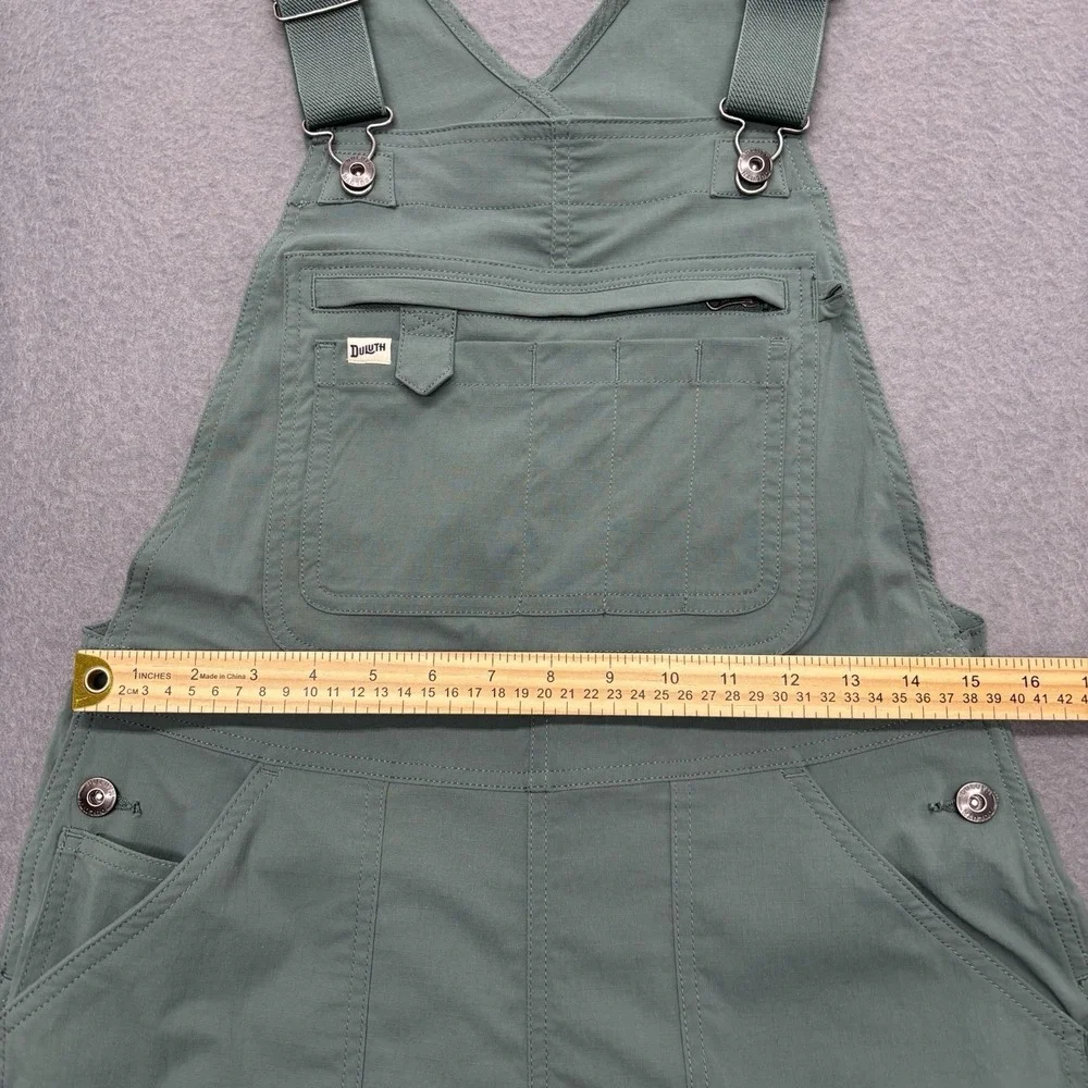 Duluth Trading Bib Overalls Womens S Green Heirloom Gardening Cargo Pockets - Picture 5 of 9